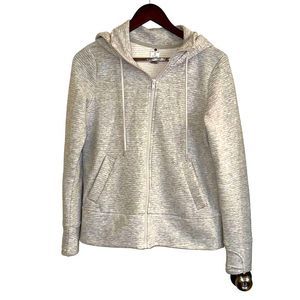 Active life heather gray textured zippered hoodie women small